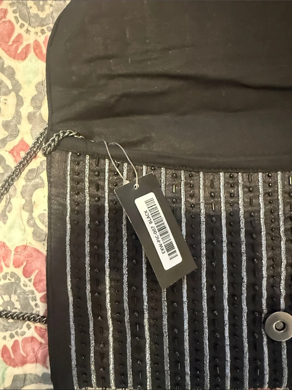 Lulus Constantinople Black Beaded Clutch
